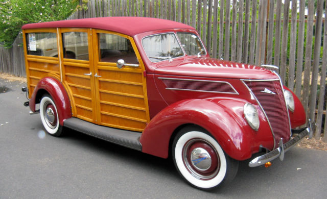 1937 Dark Red Ford Wagon Wagon