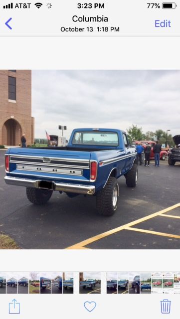 1973 Blue Ford 3/4 Ton Pickup Cab & Chassis