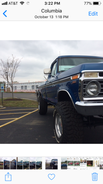 1973 Blue Ford 3/4 Ton Pickup Cab & Chassis