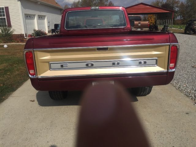 1977 Gold and burgundy Ford F-100 Standard Cab Pickup
