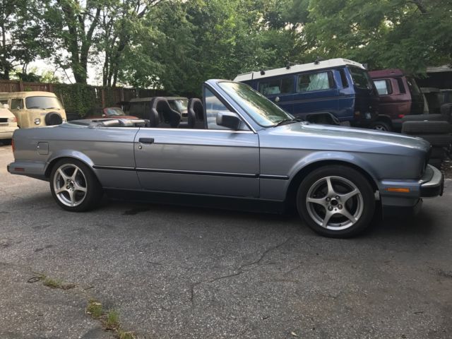 1988 blue/silver BMW 3-Series Convertible