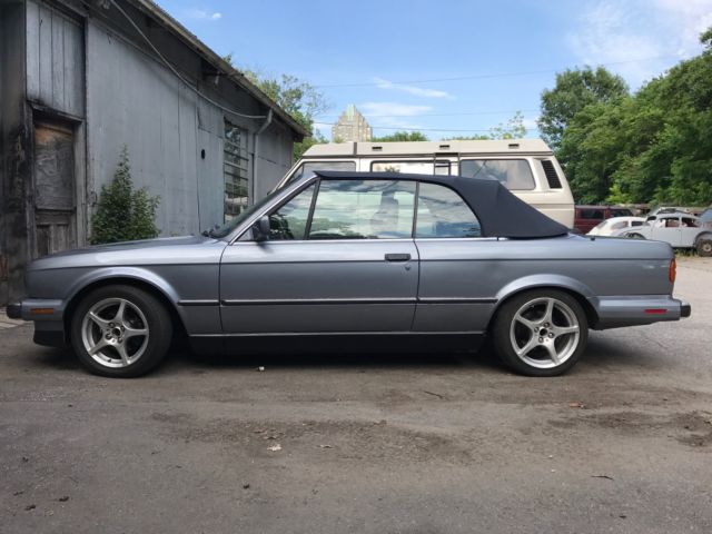 1988 blue/silver BMW 3-Series Convertible