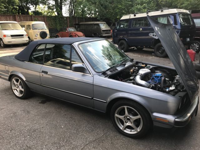 1988 blue/silver BMW 3-Series Convertible