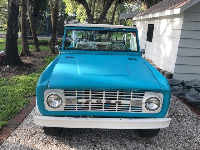 1970 Blue Ford Bronco Convertible