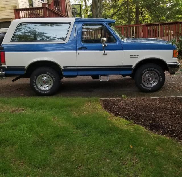 1988 Blue Ford Bronco Convertible