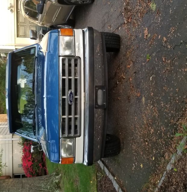 1988 Blue Ford Bronco Convertible