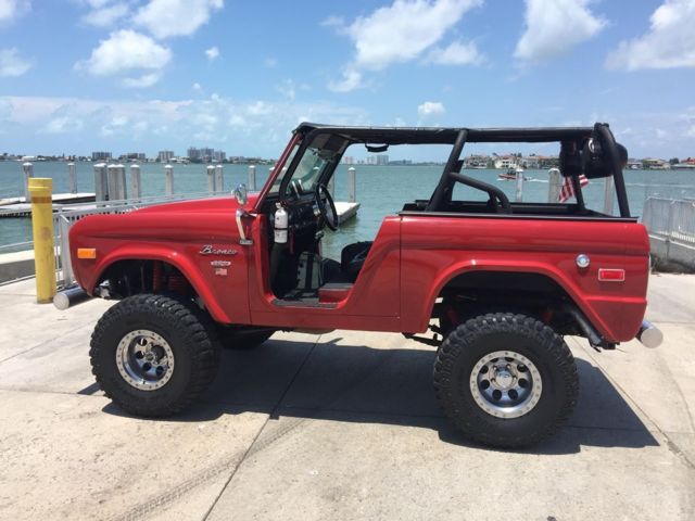1974 Red Ford Bronco Convertible