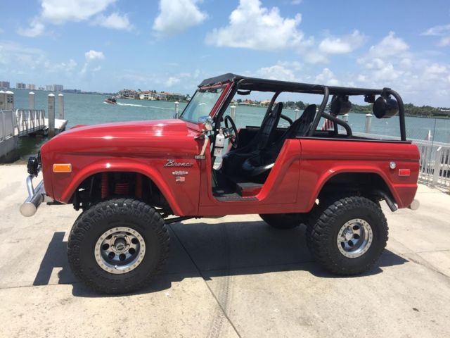 1974 Red Ford Bronco Convertible