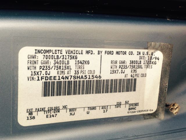 1994 Blue Ford Other Extended Passenger Van