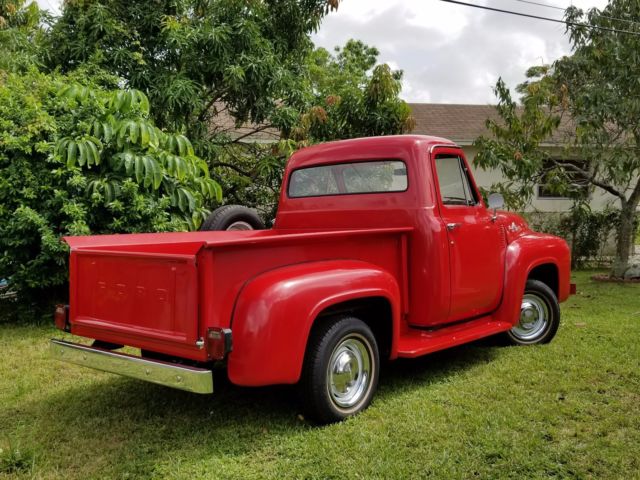 1955 Red Ford F-100 Crew Cab Pickup