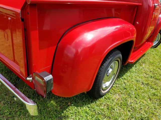 1955 Red Ford F-100 Crew Cab Pickup