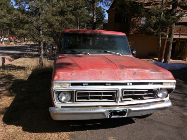 1976 Red Ford F-100 Crew Cab Pickup