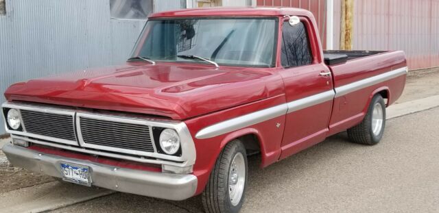 1972 Red Ford F-100 Standard Cab Pickup