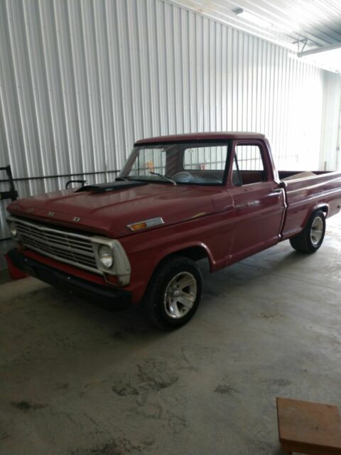 1967 Red Ford F-100 Standard Cab Pickup