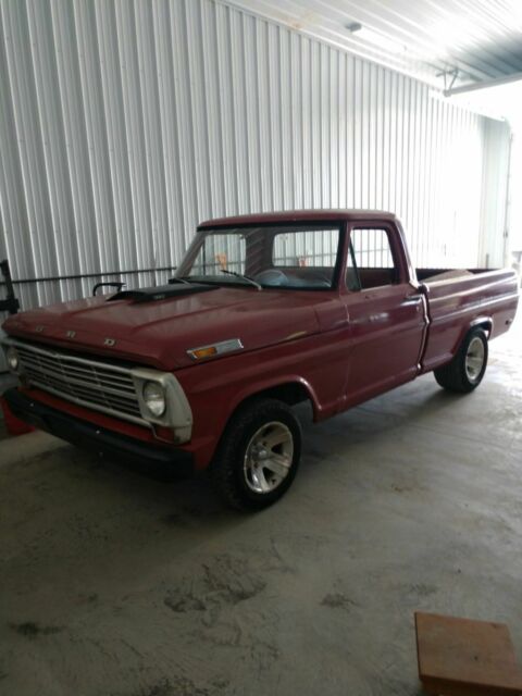 1967 Red Ford F-100 Standard Cab Pickup