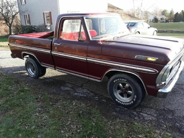 1971 Burgundy Ford F-100 Standard Cab Pickup