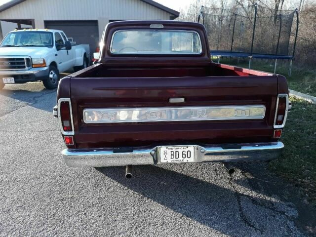 1971 Burgundy Ford F-100 Standard Cab Pickup