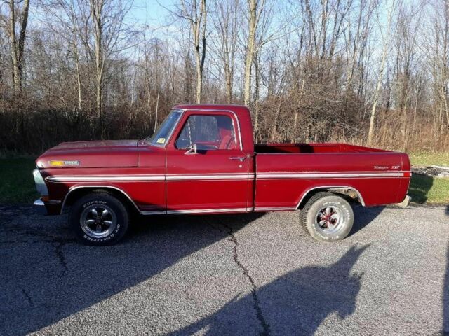 1971 Burgundy Ford F-100 Standard Cab Pickup