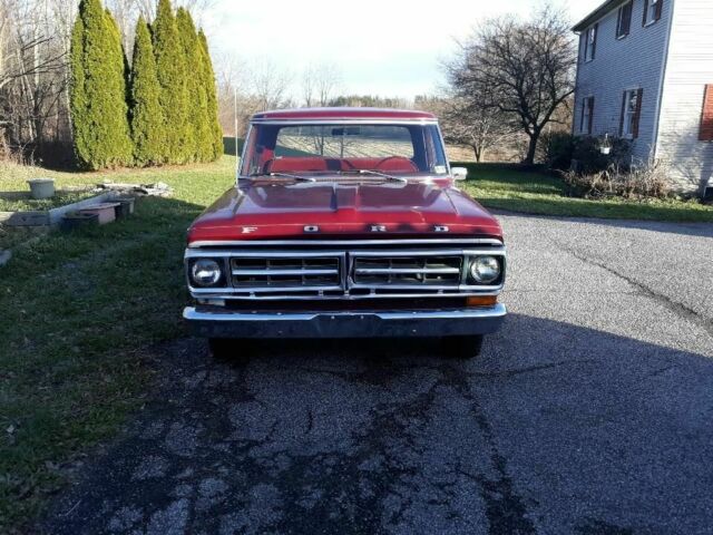 1971 Burgundy Ford F-100 Standard Cab Pickup