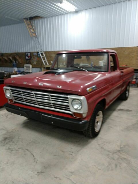 1967 Red Ford F-100 Standard Cab Pickup