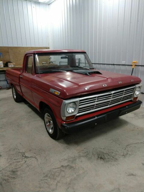 1967 Red Ford F-100 Standard Cab Pickup