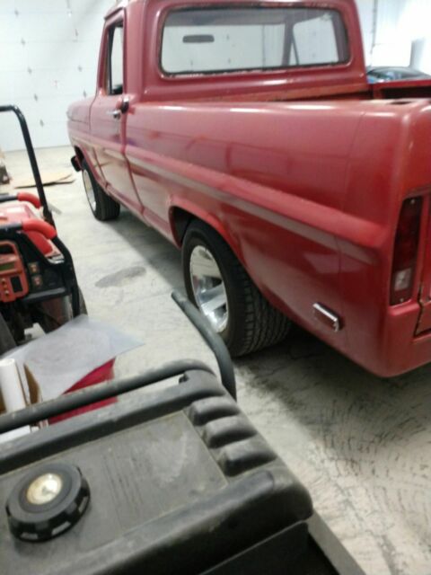 1967 Red Ford F-100 Standard Cab Pickup