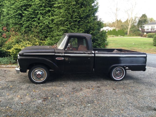 1966 Black Ford F-100 Standard Cab Pickup