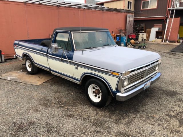 1975 Blue Ford F-100 Standard Cab Pickup