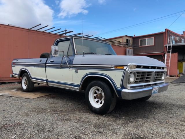 1975 Blue Ford F-100 Standard Cab Pickup