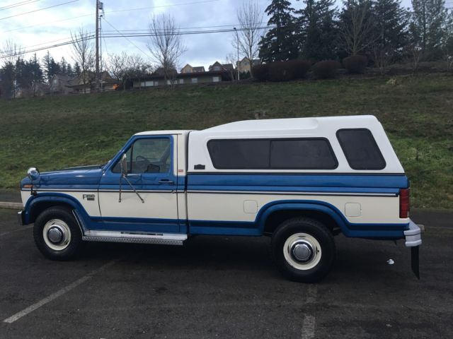 1985 Blue/WHITE  Ford F-250 REG CAB TRUCK