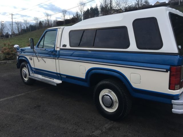 1985 Blue/WHITE  Ford F-250 REG CAB TRUCK