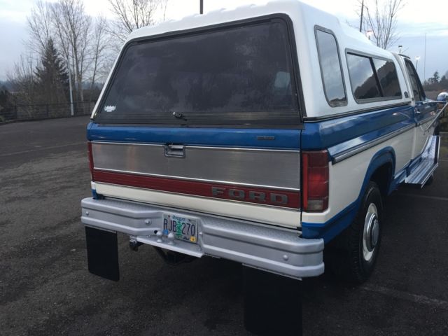 1985 Blue/WHITE  Ford F-250 REG CAB TRUCK