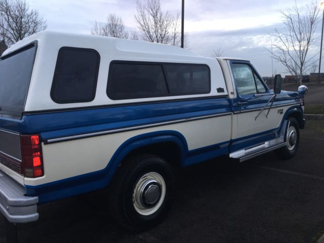 1985 Blue/WHITE  Ford F-250 REG CAB TRUCK
