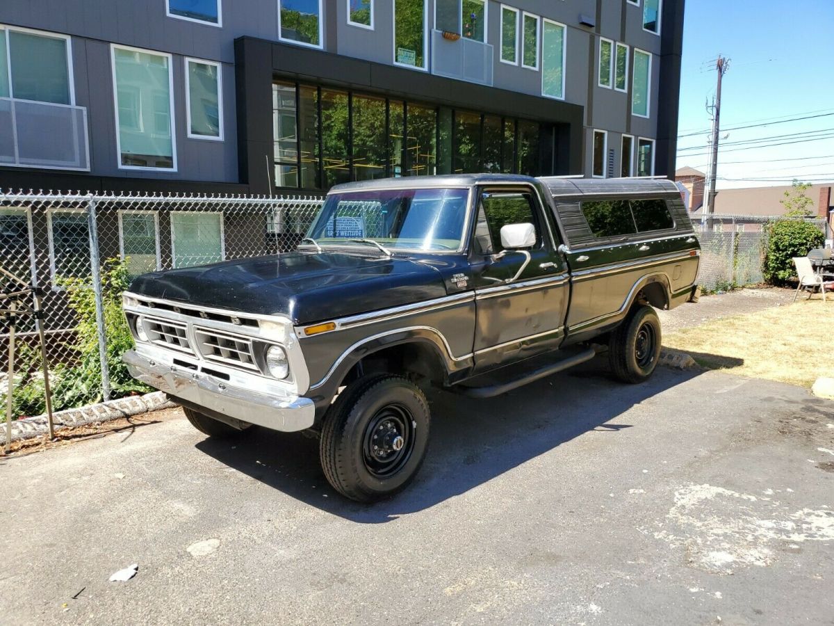 1977 Black Ford F-250 Standard Cab Pickup