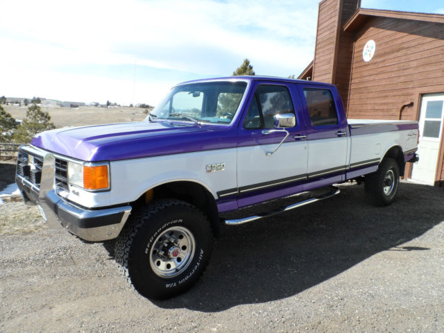 1989 Purple Ford F-350 Crew Cab Pickup