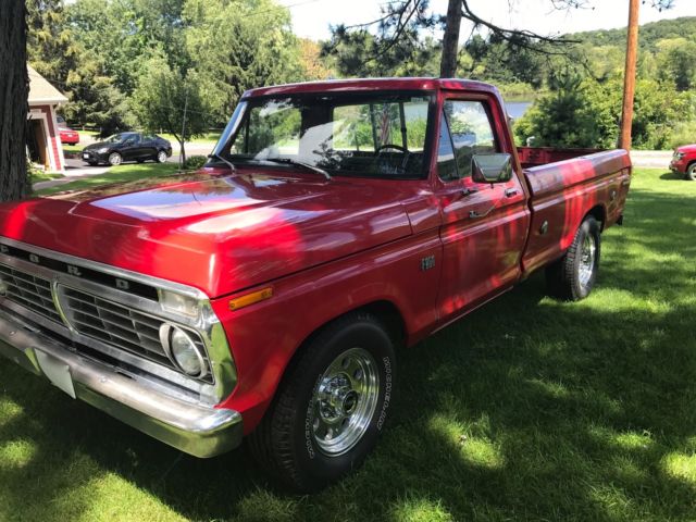 1973 Red Ford F-250 Standard Cab Pickup
