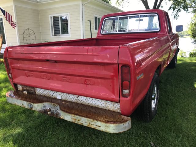 1973 Red Ford F-250 Standard Cab Pickup