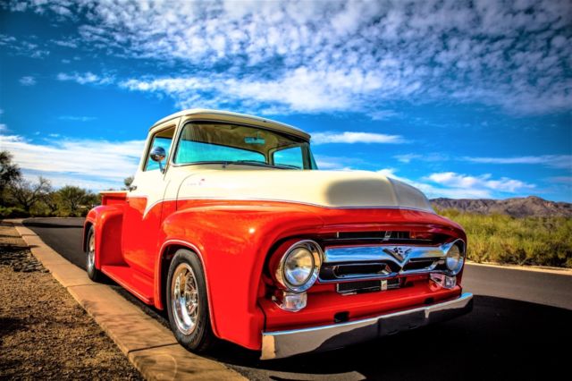 1956 Orange Ford F-100 Standard Cab Pickup