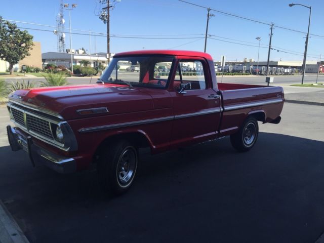 1970 Red Ford F-100 Standard Cab Pickup