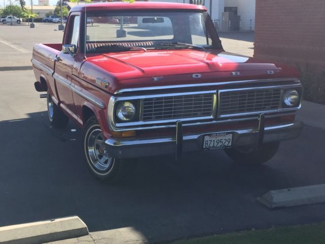 1970 Red Ford F-100 Standard Cab Pickup
