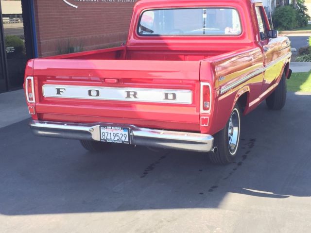 1970 Red Ford F-100 Standard Cab Pickup