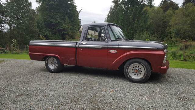 1965 Burgundy / Silver Ford F-100 Pickup