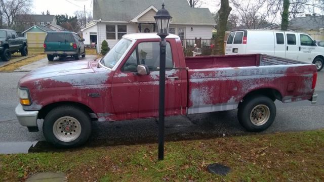 1993 Red Ford F-150 Standard Cab Pickup