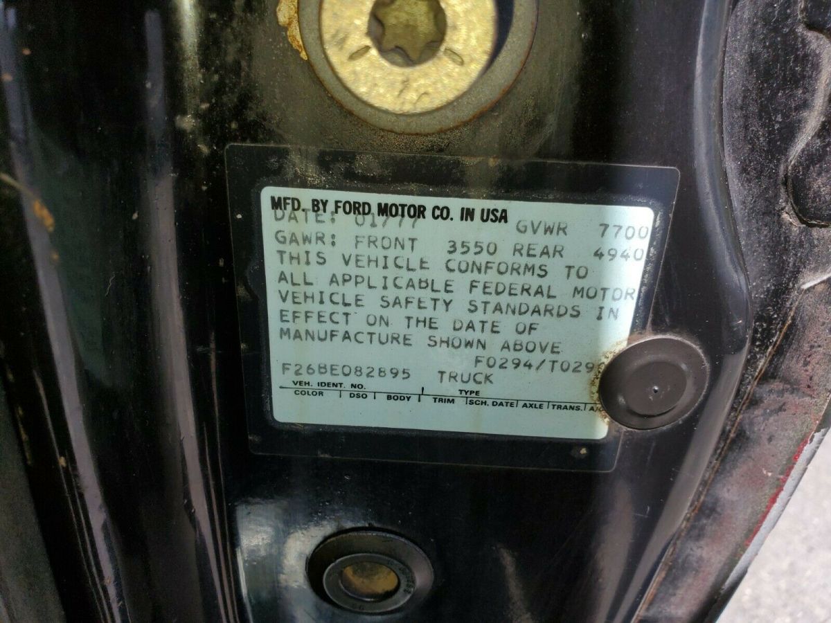 1977 Black Ford F-250 Standard Cab Pickup