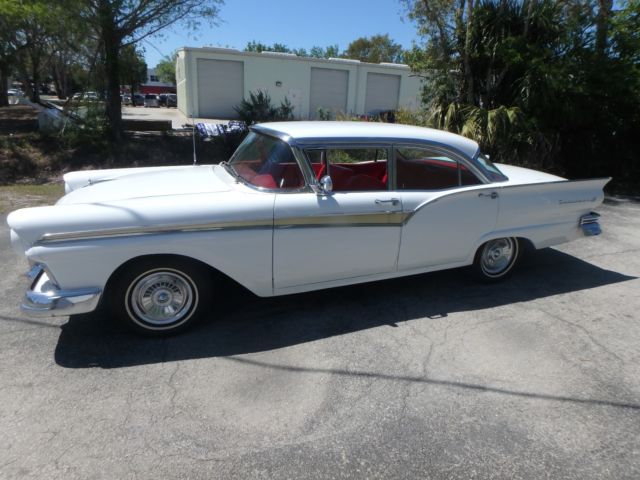 1957 White Ford Fairlane Sedan