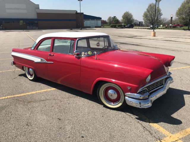 1956 Red Ford Fairlane Coupe