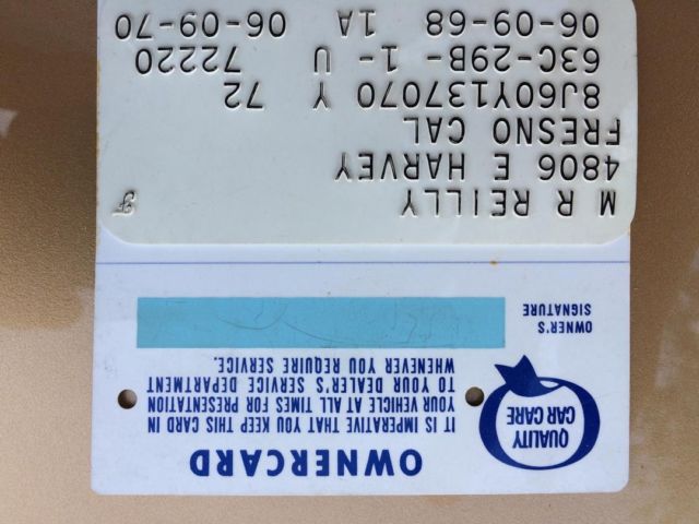 1968 Gold Ford Galaxie Fastback