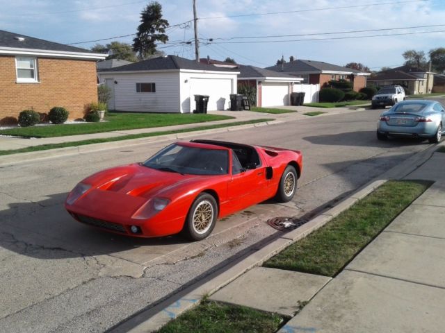 1969 Ferrari red Ford Ford GT 2 seat roadster