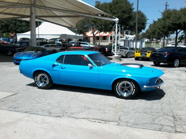 1969 Blue Ford Mustang Hatchback