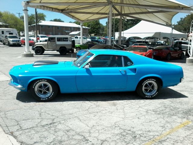 1969 Blue Ford Mustang Hatchback